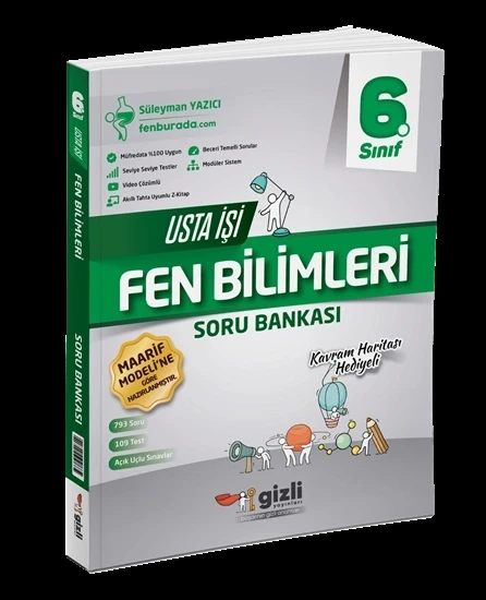 Gizli Yayınları 6. Sınıf Fen Bilimleri Usta İşi Soru Bankası - Kavram Haritası Yeni ürün görseli 1