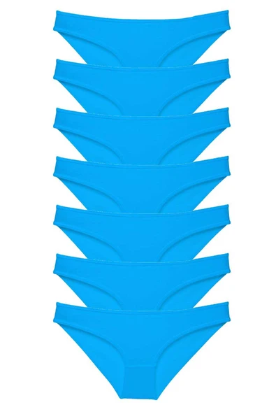 7 adet Süper Eko Set Likralı Kadın Slip Külot Mavi ürün görseli 1