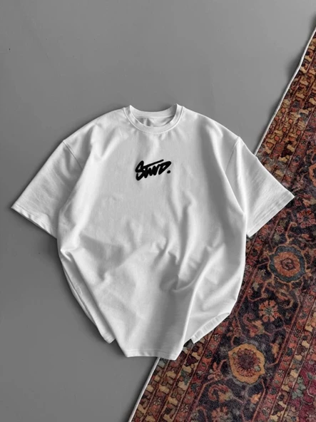 Baskılı Oversize T-shirt - Beyaz ürün görseli 1