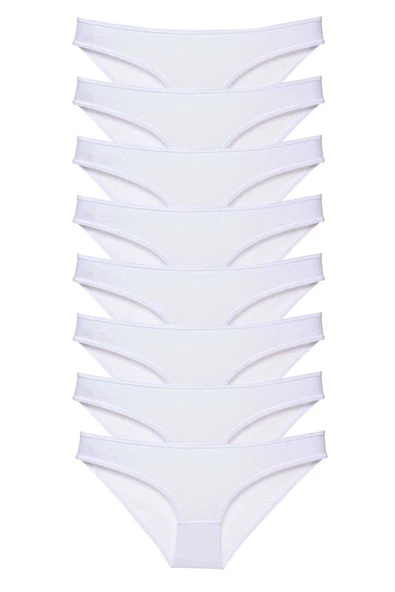 8 adet Süper Eko Set Likralı Kadın Slip Külot Beyaz ürün görseli 1