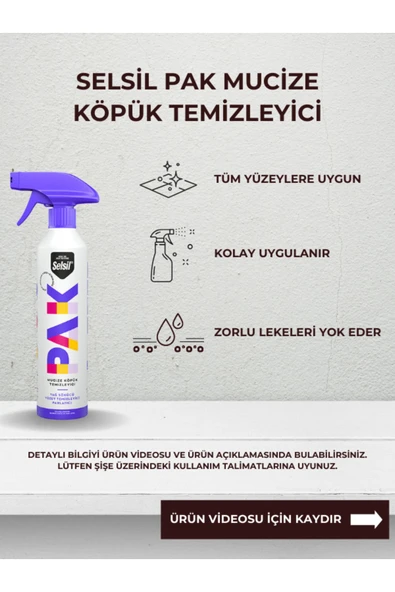 Selsil PAK Mucize Köpük Temizleyici Sprey 500 ml ürün görseli 1