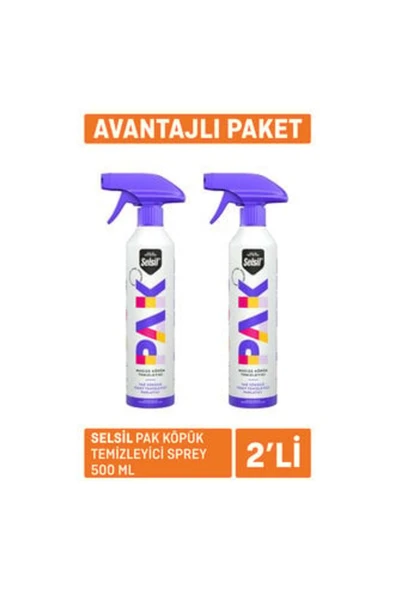 Selsil Pak Köpük Temizleyici Sprey 500Ml x 2 ürün görseli 1