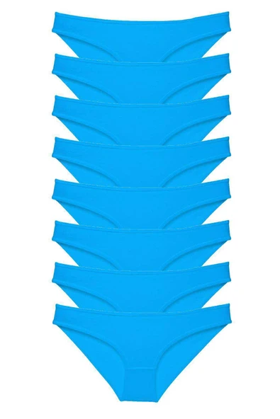 8 adet Süper Eko Set Likralı Kadın Slip Külot Mavi ürün görseli 1