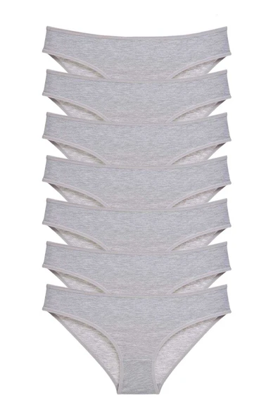 7 adet Süper Eko Set Likralı Kadın Slip Külot Gri ürün görseli 1