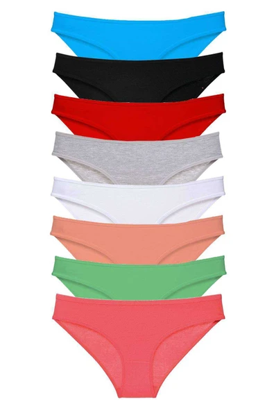 8 adet Süper Eko Set Likralı Kadın Slip Külot Set 6 ürün görseli 1
