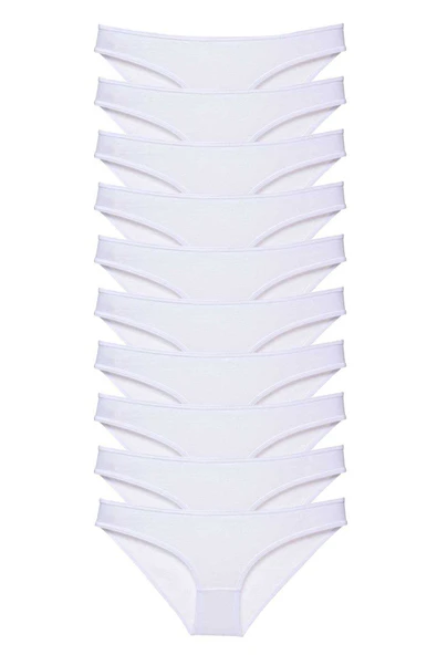 10 adet Süper Eko Set Likralı Kadın Slip Külot Beyaz ürün görseli 1