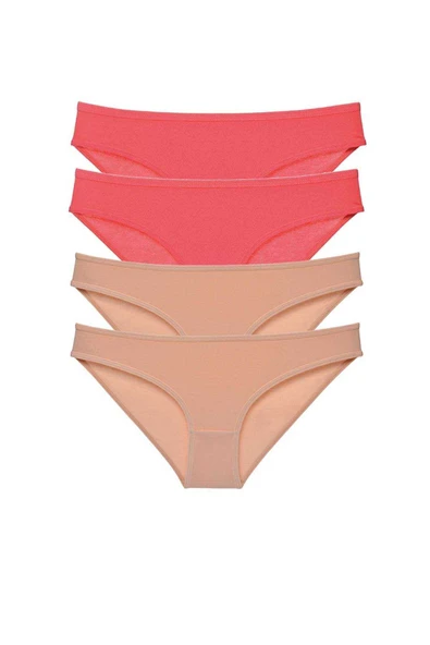 4 adet Süper Eko Set Likralı Kadın Slip Külot Fuşya Ten ürün görseli 1