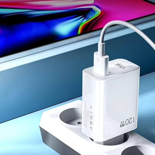 BUFFER® 120W USB Hızlı Type C Uçlu Kablolu Şarj Aleti - Resim 3
