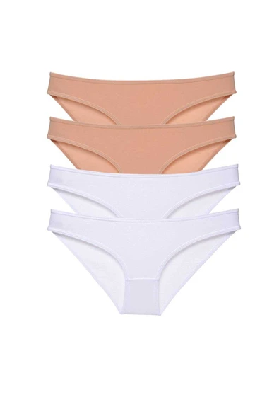 4 adet Süper Eko Set Likralı Kadın Slip Külot Ten Beyaz ürün görseli 1