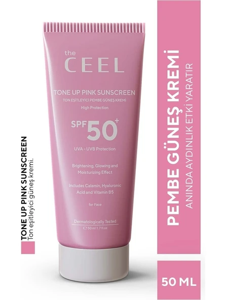 The Ceel Spf 50+ Tone Up Pink Sunscreen Ton Eşitleyici Yüz Güneş Kremi 50 ml ürün görseli 1