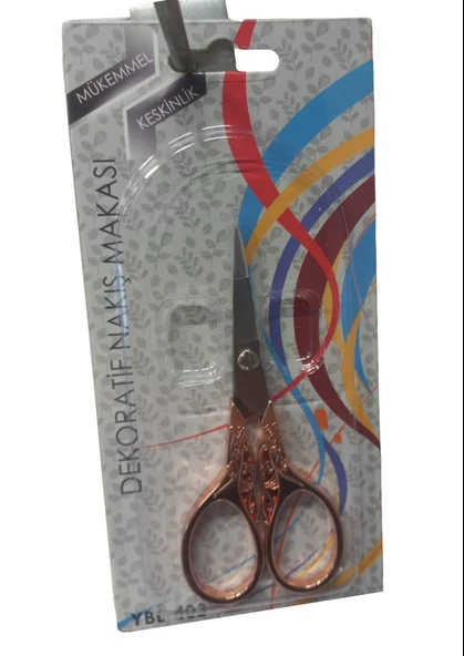 Nakış Makası Dekoratif Bakır YBL-403 Model 15 ürün görseli 1