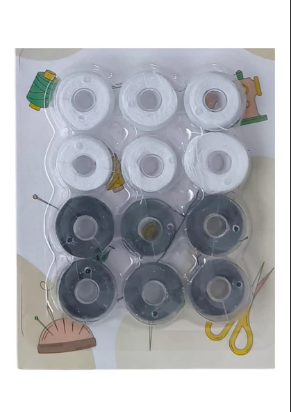 Masura İpli 12'li Plastik Siyah-Beyaz ürün görseli 1