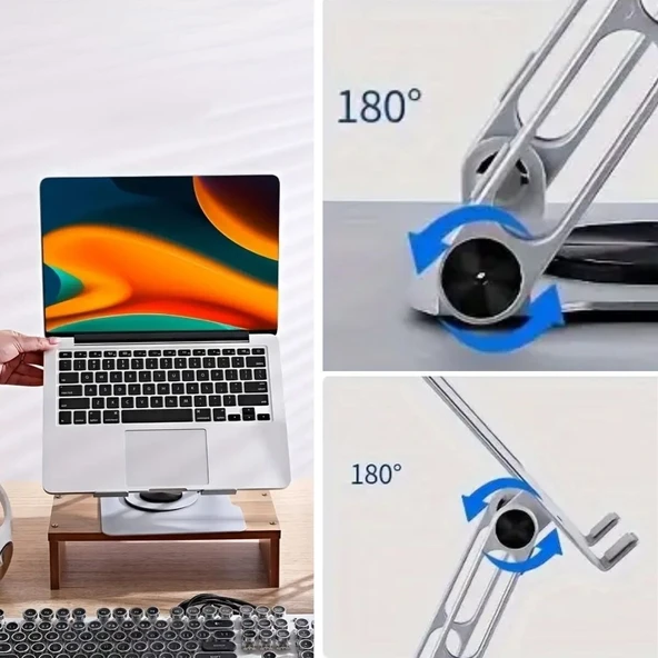BUFFER® 360 Derece Dönebilen Hava Aldıran Laptop Standı - Resim 4