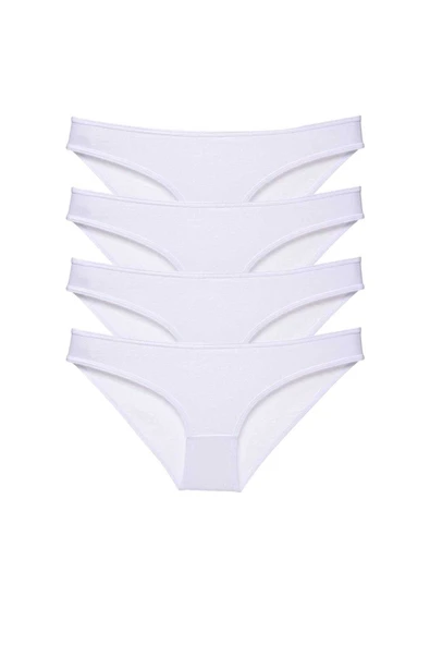 4 adet Süper Eko Set Likralı Kadın Slip Külot Beyaz ürün görseli 1