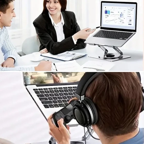 BUFFER® 360 Derece Dönebilen Hava Aldıran Laptop Standı - Resim 2
