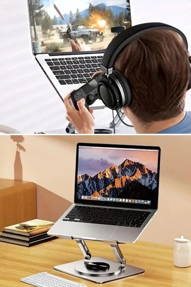 BUFFER® 360 Derece Dönebilen Hava Aldıran Laptop Standı - Resim 8