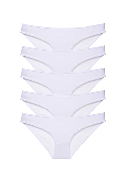 5 adet Süper Eko Set Likralı Kadın Slip Külot Beyaz ürün görseli 1