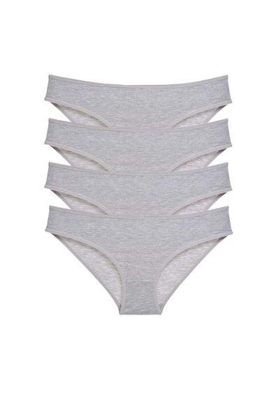 4 adet Süper Eko Set Likralı Kadın Slip Külot Gri ürün görseli 1