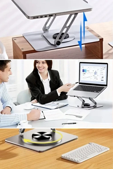 BUFFER® 360 Derece Dönebilen Hava Aldıran Laptop Standı - Resim 7