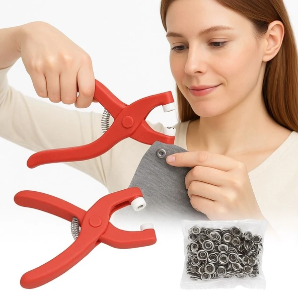 BUFFER® Plastik Çıt Çıt Pensi–Kıyafet, Bebek Önlüğü, Gömlek ve Tekstil Ürünleri İçin Çıtçıt Takma Aleti ürün görseli 1