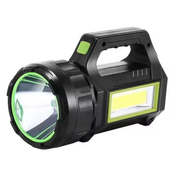 BUFFER®  Şarjlı LED El Feneri 10W Taşınabilir Acil Durum Lambası USB Şarjlı & Yan COB Işıklı ürün görseli 1