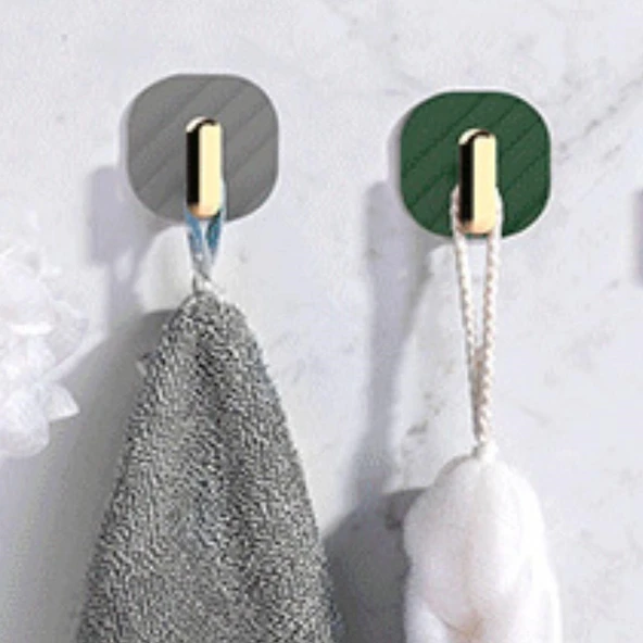 BUFFER®  2li Yapışkanlı Retro Askılık Dolap Kapak Kulpu Gri - Resim 4