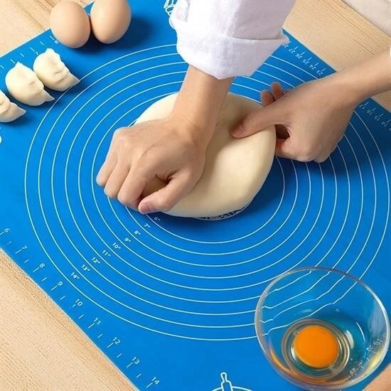 BUFFER® 40*50 cm Silikon Ölçekli Kullanımı Kolay Hamur Açma Matı Ekmek Mantı Makarna Hamuru Yoğurma ürün görseli 1