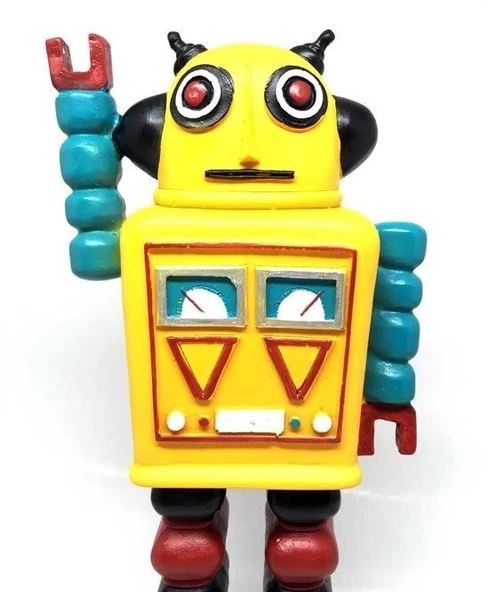 BUFFER® Decotown Nostaljik Sevimli Uzaylı Robot Şeklinde Figür Biblo - Resim 4