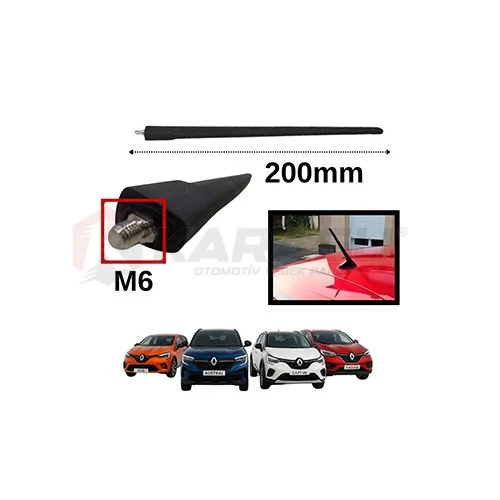 CLİO 5 CAPTUR SANDERO 3 CAPTUR AUSTRAL NAVİGASYONLU ANTEN ÇUBUĞU 200MM 6 METRİK ürün görseli 1