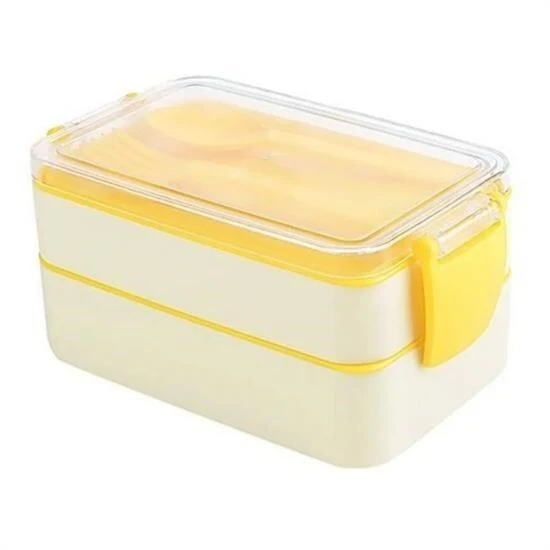BUFFER® 2 Bölmeli Çok Amaçlı 900 ml Kapasiteli Çatal Kaşıklı Dayanıklı Beslenme Kabı Yiyecek Kutusu ürün görseli 1