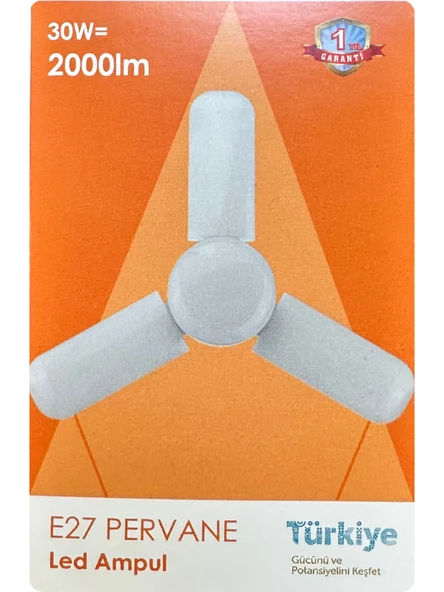 (1 Adet) Osaka 30W (200W) Beyaz Işık (6500K) E27 Duylu (Kalın Duy) Pervane Ampul ürün görseli 1