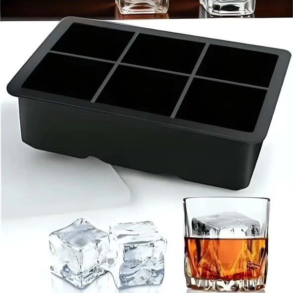 BUFFER® 6'lı XL Küp Şeklinde Silikon Kolay Çıkabilen Buz Kalıbı ürün görseli 1