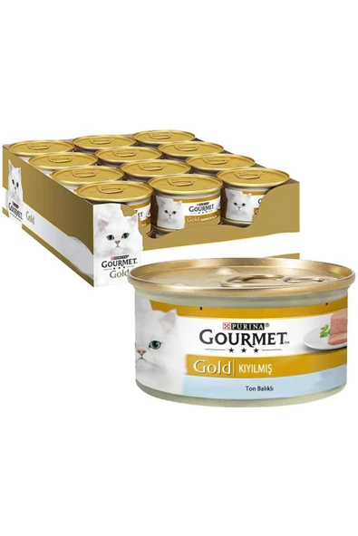Purina Gourmet Gold Kıyılmış Ton Balığı Etli Kedi Konservesi 85 gr x 12'li Paket ürün görseli 1