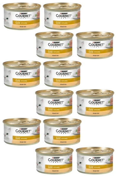 Gourmet Gold 12 Adet - Gourmet Gold Kıyılmış Hindili Yetişkin Kedi Konservesi 85 gr ürün görseli 1
