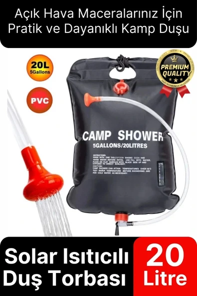 Çok Fonksiyonlu Dayanıklı Yüksek Kaliteli Pvc Malzeme Solar Isıtıcılı Kamp Duş Torbası 20 Litre ürün görseli 1