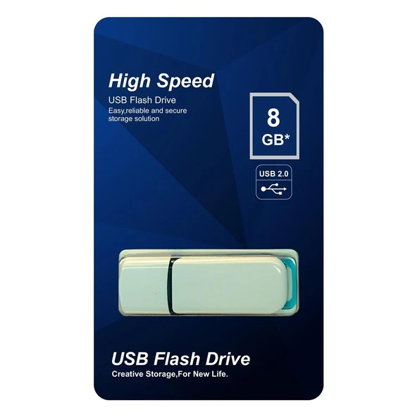 Elba 8GB Plastik Beyaz-Mavi 2.0 USB Flash Bellek ürün görseli 1