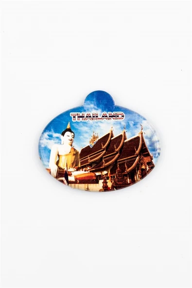 Tayland Buda Temalı Oval Magnet - Resim 3
