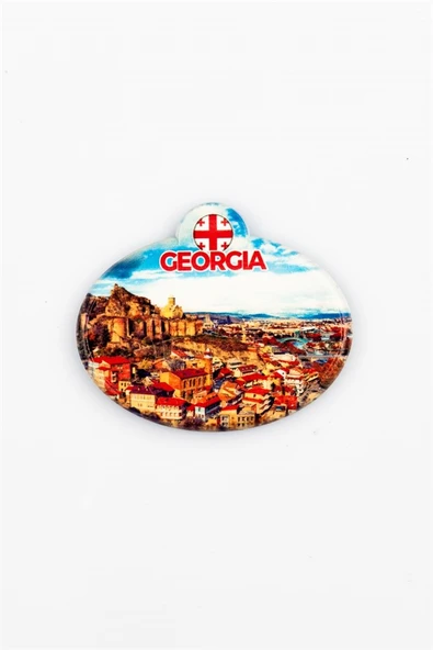 Gürcistan Tiflis Oval Magnet - Resim 3