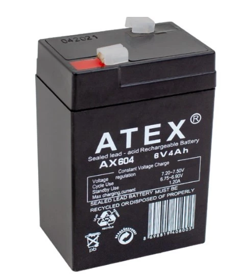 ATEX  6 VOLT - 4  AMPER IŞILDAK AKÜSÜ (70 X 48 X 101 MM) ÜRETİM 2025 ürün görseli 1