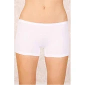 Likralı Süprem Bayan Boxer Short Beyaz 2100B - Resim 2