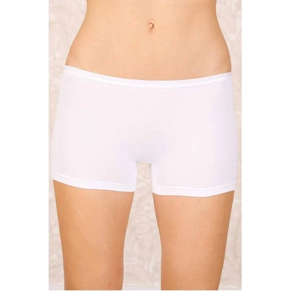 Likralı Süprem Bayan Boxer Short Beyaz 2100B ürün görseli 1
