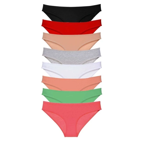 8 adet Süper Eko Set Likralı Kadın Slip Külot Set 1 ürün görseli 1