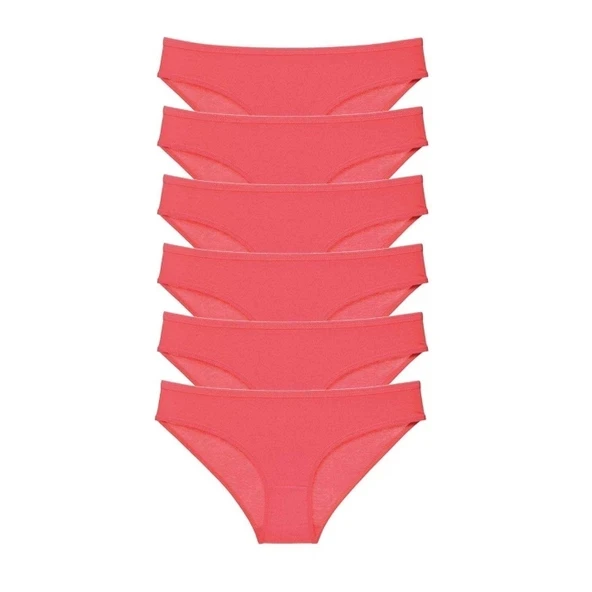 6 adet Süper Eko Set Likralı Kadın Slip Külot Fuşya ürün görseli 1