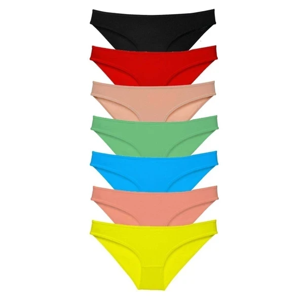 7 adet Süper Eko Set Likralı Kadın Slip Külot Sarı ürün görseli 1