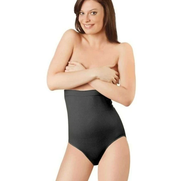 Elite Life Dikişsiz Şekillendirici Silikonlu Kadın Siyah Slip Korse 890 ürün görseli 1