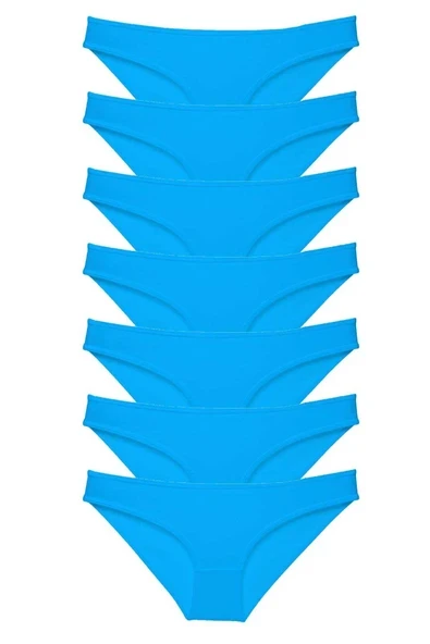 7 adet Süper Eko Set Likralı Kadın Slip Külot Mavi ürün görseli 1