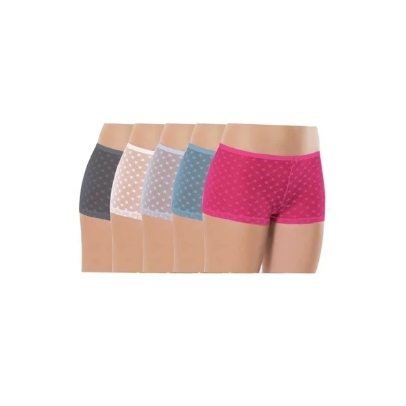 5 Adet Kadın Komple Tül Dantel Boxer Külot ürün görseli 1