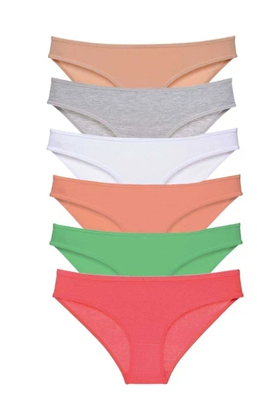 6 adet Süper Eko Set Likralı Kadın Slip Külot Renk 6 ürün görseli 1