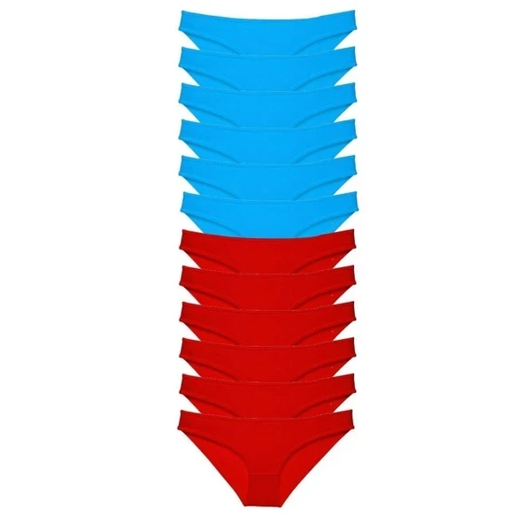 12 adet Süper Eko Set Likralı Kadın Slip Külot Set 6 ürün görseli 1