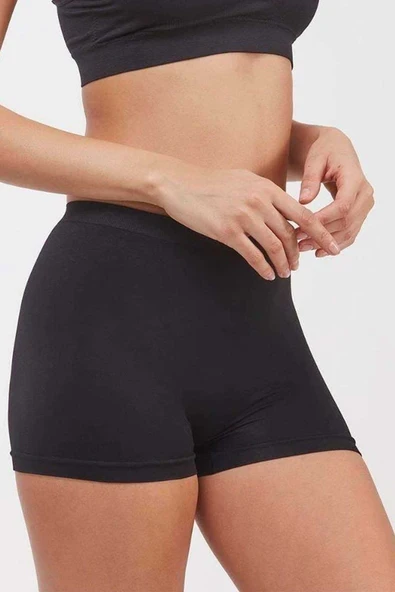 Elite Life Dikişsiz Kadın Boxer Siyah Şort 830 ürün görseli 1